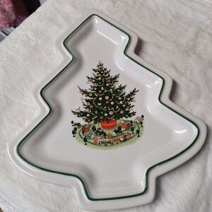 Pfaltzgraff Christmas Tree Candy Dish/Plate  Serving Tray